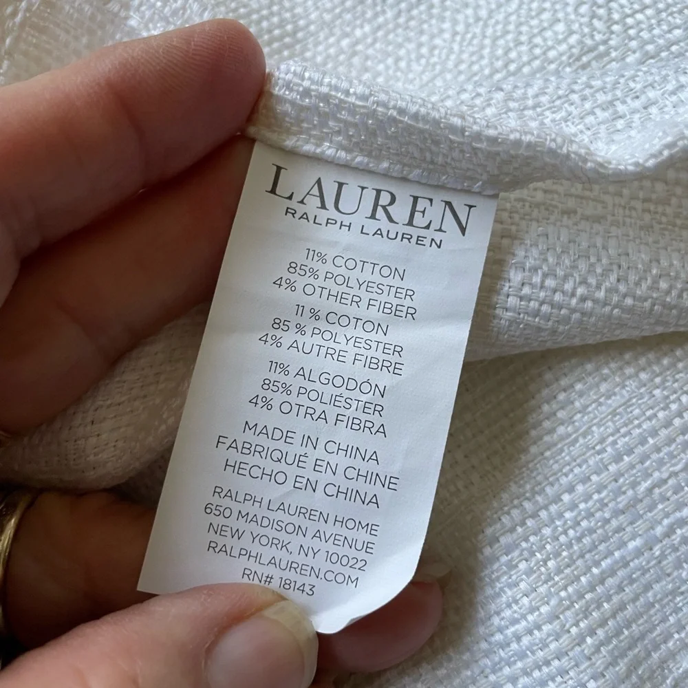 Lauren Ralph Lauren Black Label set of 4 Damask Cloth Lily White Napkins 19”